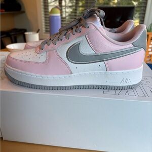 Nike Air Force 1 Pink and Gray Shoes
